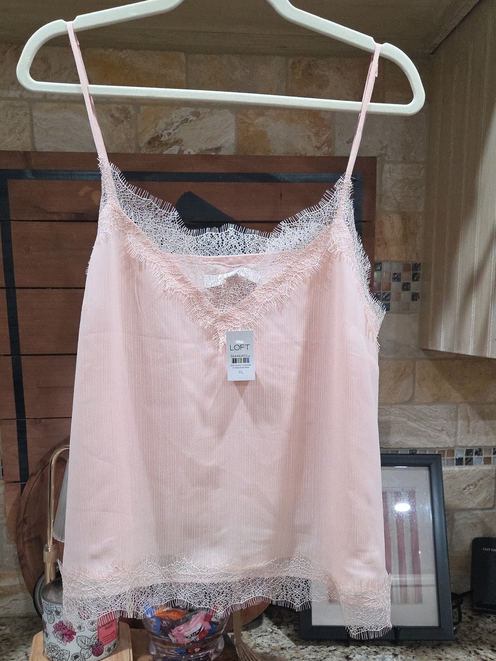 LOFT Blush Pink Lace-Trim Camisole